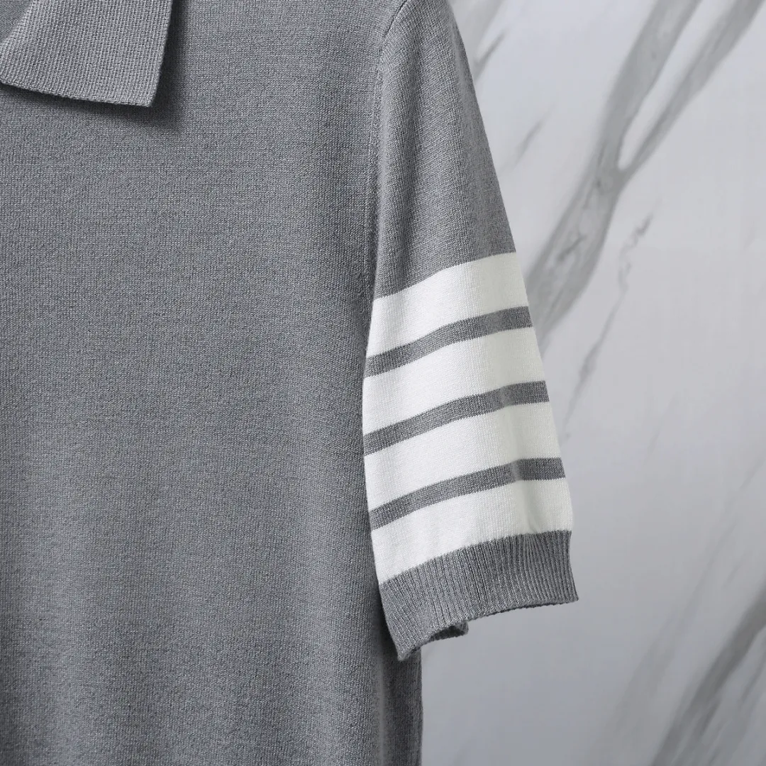 ：M 26（TB POLO ） THOM BROWNE TB POLO Classic Breathable Authentic Quality + Authentic + Same Style Size：0/1/2/3/4 ：White/Black/Navy Blue/Light Gray/Dark Gray